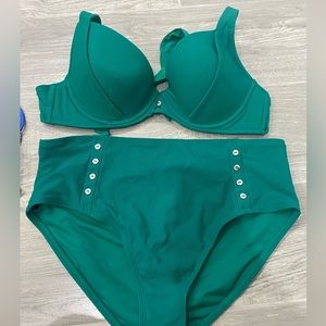 Green two piece bikini